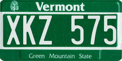 VT license plate XKZ575