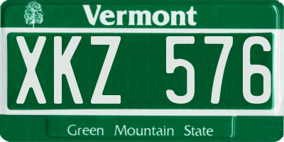 VT license plate XKZ576