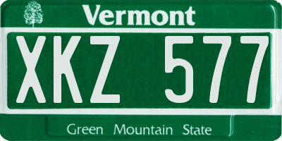 VT license plate XKZ577