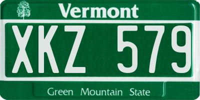 VT license plate XKZ579