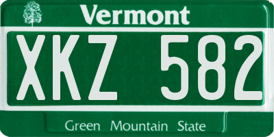 VT license plate XKZ582