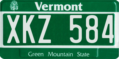 VT license plate XKZ584