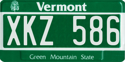 VT license plate XKZ586