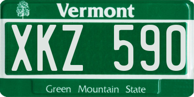 VT license plate XKZ590