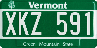 VT license plate XKZ591