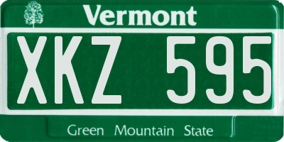 VT license plate XKZ595
