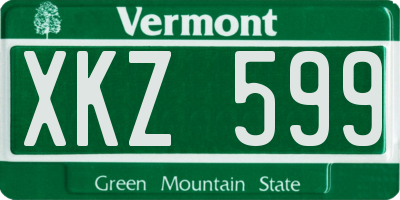 VT license plate XKZ599