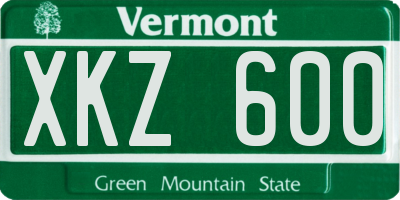 VT license plate XKZ600