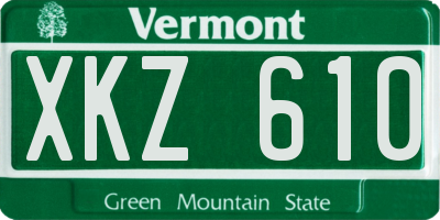 VT license plate XKZ610