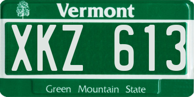 VT license plate XKZ613