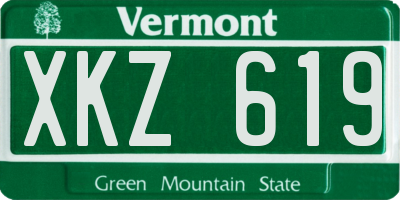 VT license plate XKZ619