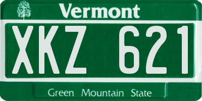 VT license plate XKZ621