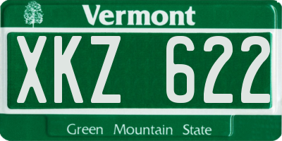VT license plate XKZ622