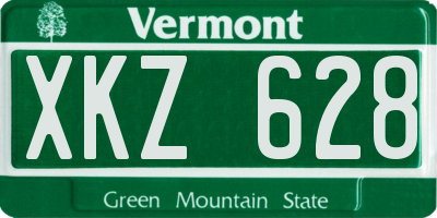 VT license plate XKZ628