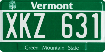 VT license plate XKZ631