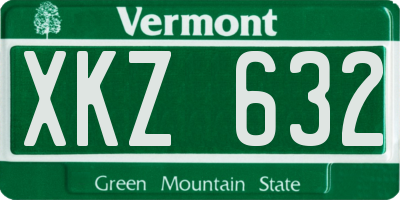VT license plate XKZ632