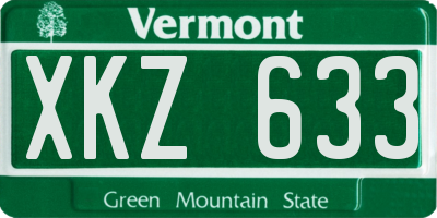 VT license plate XKZ633