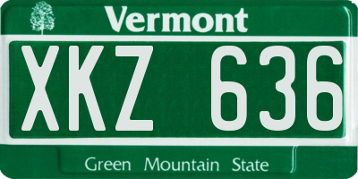 VT license plate XKZ636