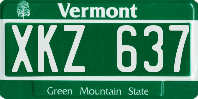VT license plate XKZ637