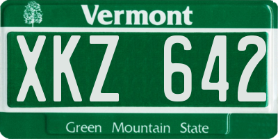VT license plate XKZ642
