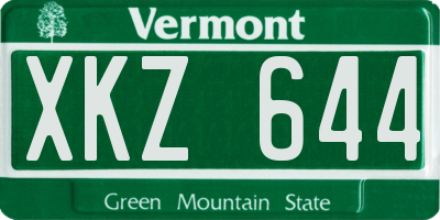 VT license plate XKZ644