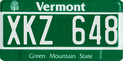 VT license plate XKZ648