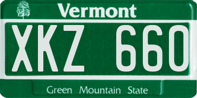 VT license plate XKZ660