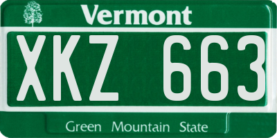 VT license plate XKZ663