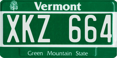 VT license plate XKZ664