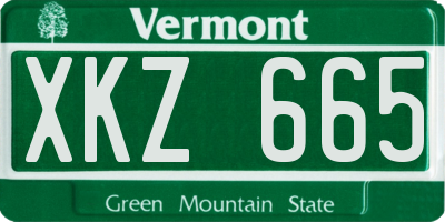 VT license plate XKZ665
