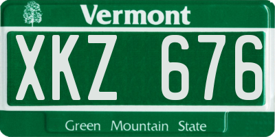 VT license plate XKZ676