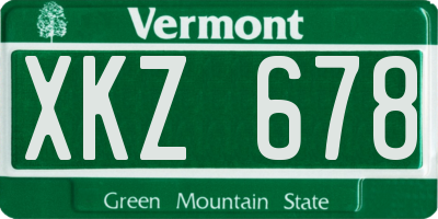 VT license plate XKZ678
