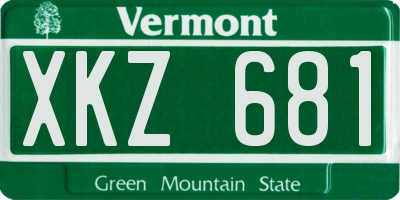 VT license plate XKZ681