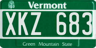 VT license plate XKZ683