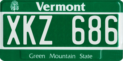 VT license plate XKZ686