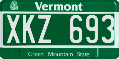 VT license plate XKZ693
