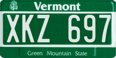 VT license plate XKZ697