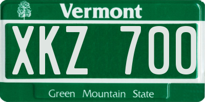 VT license plate XKZ700