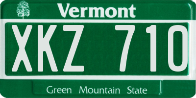 VT license plate XKZ710