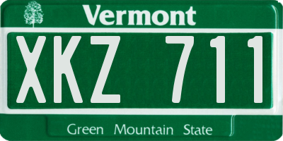 VT license plate XKZ711