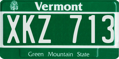 VT license plate XKZ713