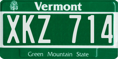 VT license plate XKZ714