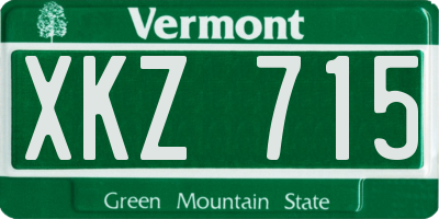 VT license plate XKZ715