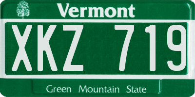 VT license plate XKZ719