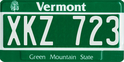 VT license plate XKZ723