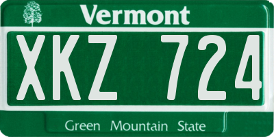 VT license plate XKZ724