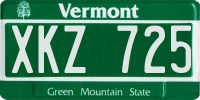 VT license plate XKZ725