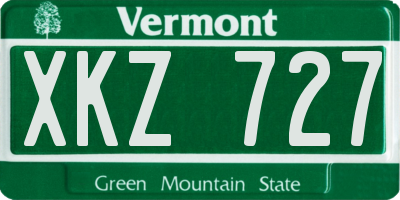 VT license plate XKZ727