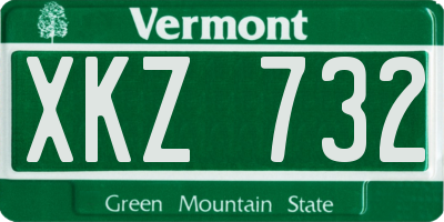 VT license plate XKZ732