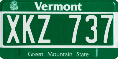 VT license plate XKZ737